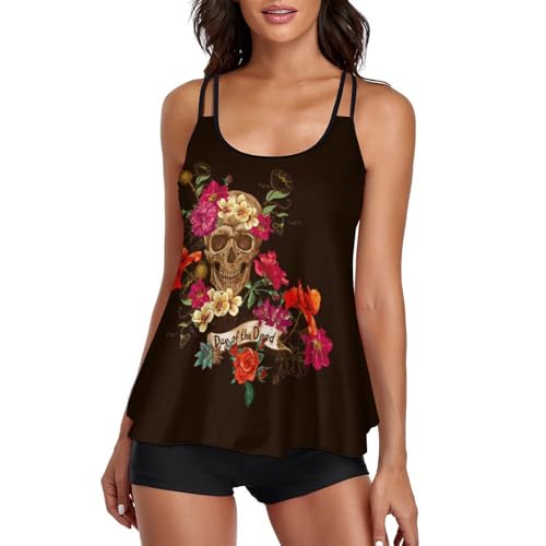 Tankini para mujer con estampado de ladrillo rojo ideal para tus tardes de piscina
