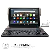 TECHGEAR Keyboard Case for Amazon Fire HD 8" 14th / 12th Generation, 2024/2022 - PU Leather, Detachable Bluetooth Wireless UK QWERTY Keyboard & Stand, Amazon Fire HD 8 Keyboard Case (Light Pink) - Image 5