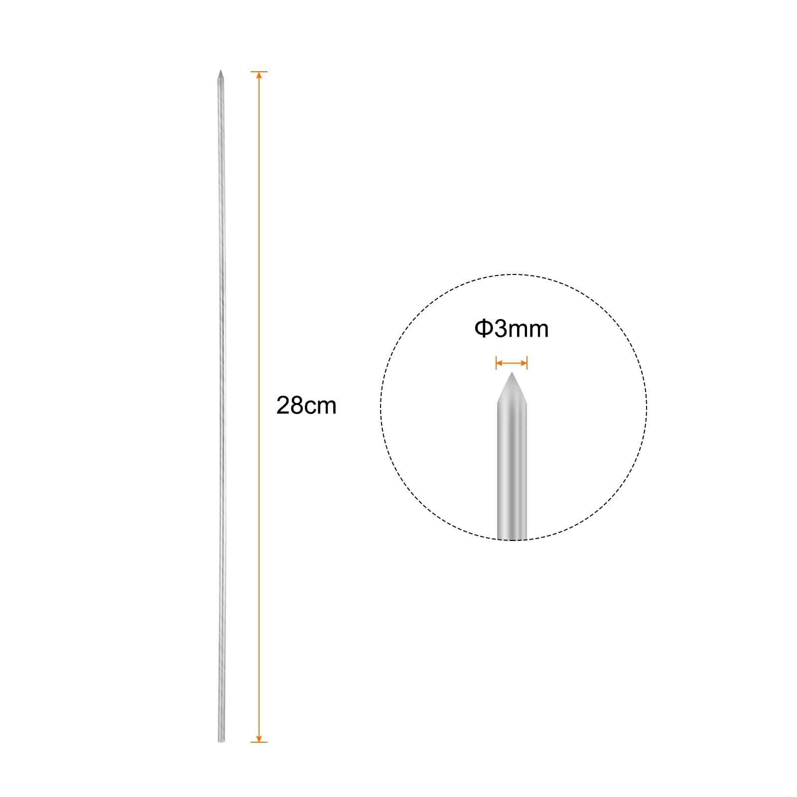 QUARKZMAN 25 Brochetas De Acero Inoxidable 38cm X 3mm - Palitos Reutilizables Para Barbacoa