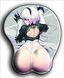 3D Anime Mouse Pad with Wrist Support Gel Cartoon Sexy Mouse mat Wrist Rest& Wrist Cushion Nonslip Mouse Pad Pain Relief for Office Gaming Mouse Pads Nier,Automata 2B,Version 2