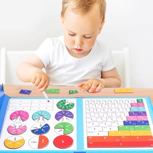 Quebra-cabeça de fração magnética Montessori para crianças, quebra-cabeça educacional de fração magn