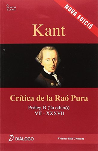 Kant Crítica de la Raó Pura. Pròleg B VII - Xxxvii