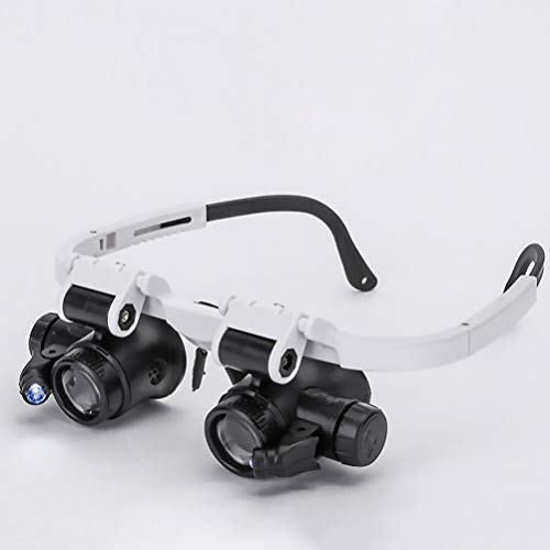 UKCOCO Lente de Aumento Com Luz de LED Lupa de Reparo Montada Na CabeÃ§a para Trabalho PrÃ³ximo Joal