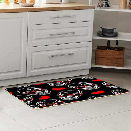Alfombra lavable de cocina de dos piezas con diseño resistente de calaveras 7