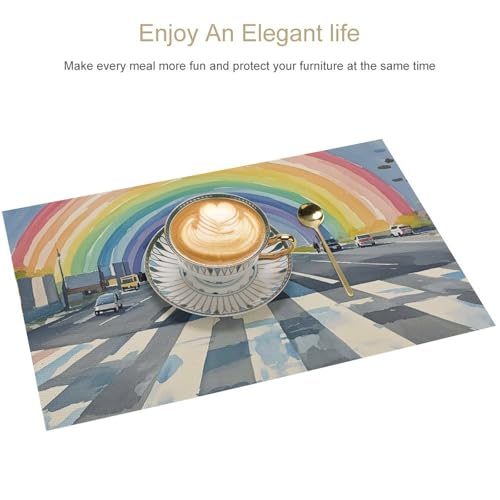 Set de table arc-en-ciel lavable pour protéger votre table des taches