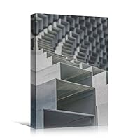 Canvas Wall Art White Building Pattern Abstract Architecture & Maps Building Chic Home Office Photography - 12x18 inches