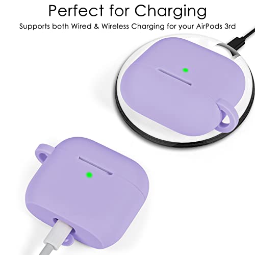 Image of VISOOM Case for Airpods 3 Pink Airpods 3rd Cases 2021 Silicone for iPod 3 Earbuds Case Cover Women Wireless Charging Case with Accessories Girl Bling Keychain for Apple Ear Buds 3rd Generation