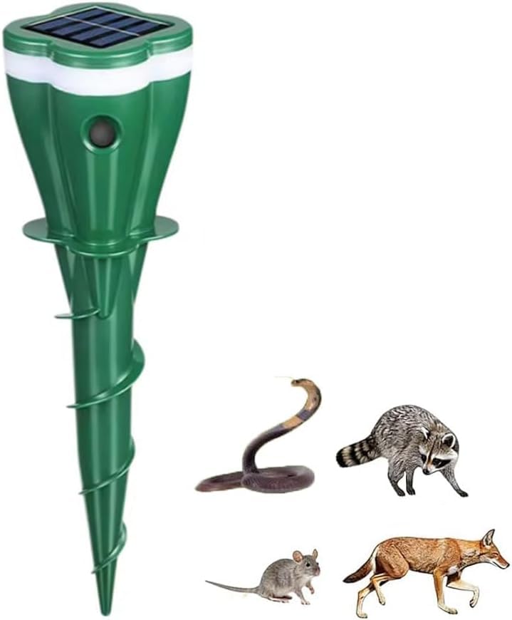 Solar Powered Waterproof Animal Repellent, Waterproof Screw Bird Repellent, Ultrasonic Cat Repellent for Gardens Solar Powered Animal Scarer Outdoor Animal Repeller Cat Deterrent For Garden (1Pc)