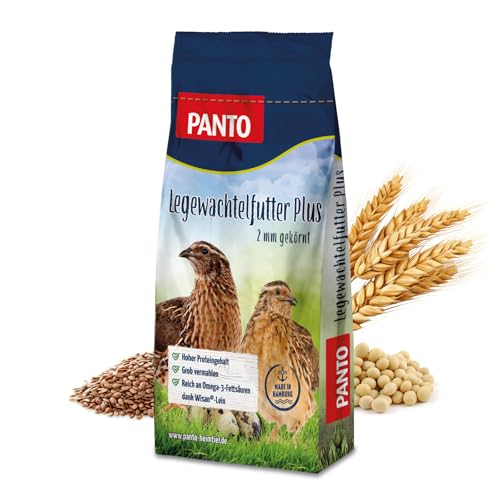PANTO Legewachtel Plus 10 kg – gekörntes Wachtelfutter (2 mm) für optimale Legeleistung, Alleinfuttermittel für Legewachteln, Geflügelfutter PANTO Legewachtel Plus 10 kg – gekörntes Wachtelfutter (2 mm) für optimale Legeleistung, Alleinfuttermittel für Legewachteln, Geflügelfutter