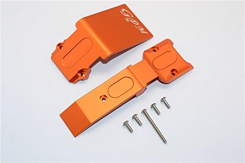 GPM For Traxxas E-Revo Brushless Edition Upgrade Parts Aluminum Front Skid Plate - 2Pcs Set Orange