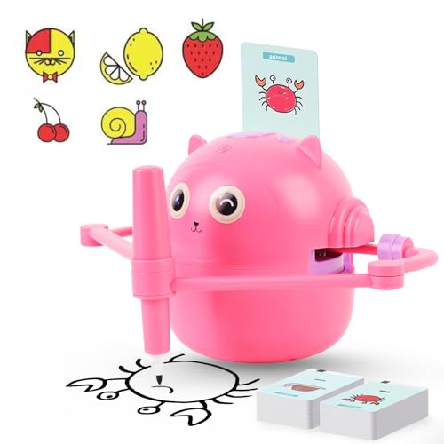 Elprico Robot de Dessin pour Les Enfants, Robot de Dessin éducatif Interactif avec Cartes, Artiste d'art Peignant Le Jouet d'apprentissage pour Les Filles (Rosâtre)