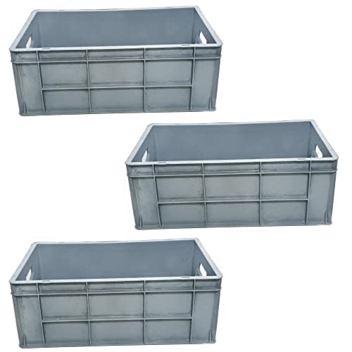 Xela Multipurpose Heavy Duty Grey Portable Plastic Crate | Organizer ...