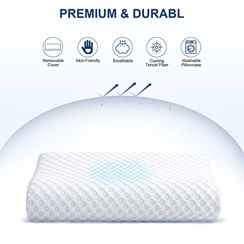 Muuegm Gel Memory Foam Pillows, Contour Pillows For Neck And Shoulder Pain, Ergonomic Orthopedic Sleeping Neck Contoured Support Pillow For Side Sleepers, Back And Stomach Sleepers #TOP3