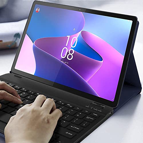 HOM 3 Fold Wireless Bluetooth Keyboard with Detachable Tablet Case Cover for Lenovo Tab M10 FHD 3rd Gen 10.1 inch - Blue - Image 2