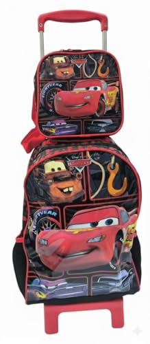 kit mochila rodinha lancheira carros 2016