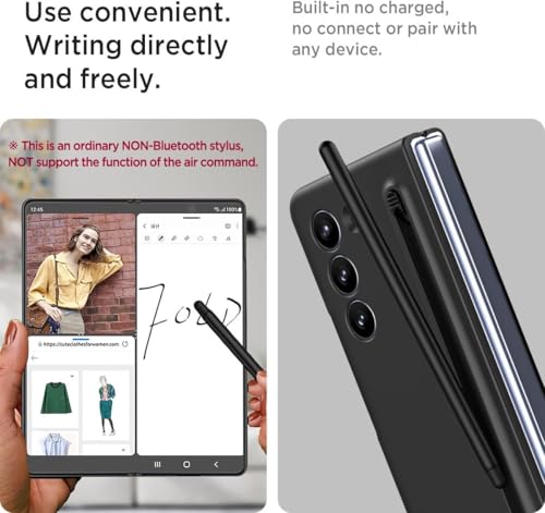 Image of TechTrendz Polycarbonate Ultra Slim Premium Case for Samsung Galaxy Z Fold 5 with Built in Compact S Pen Holder and Storage Slot (Black)