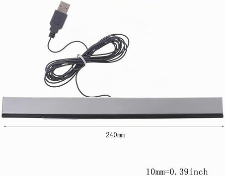 MSEKKO Sensor Strip Wired IR Signal Ray Replacement USB Female for Wii Remote Control