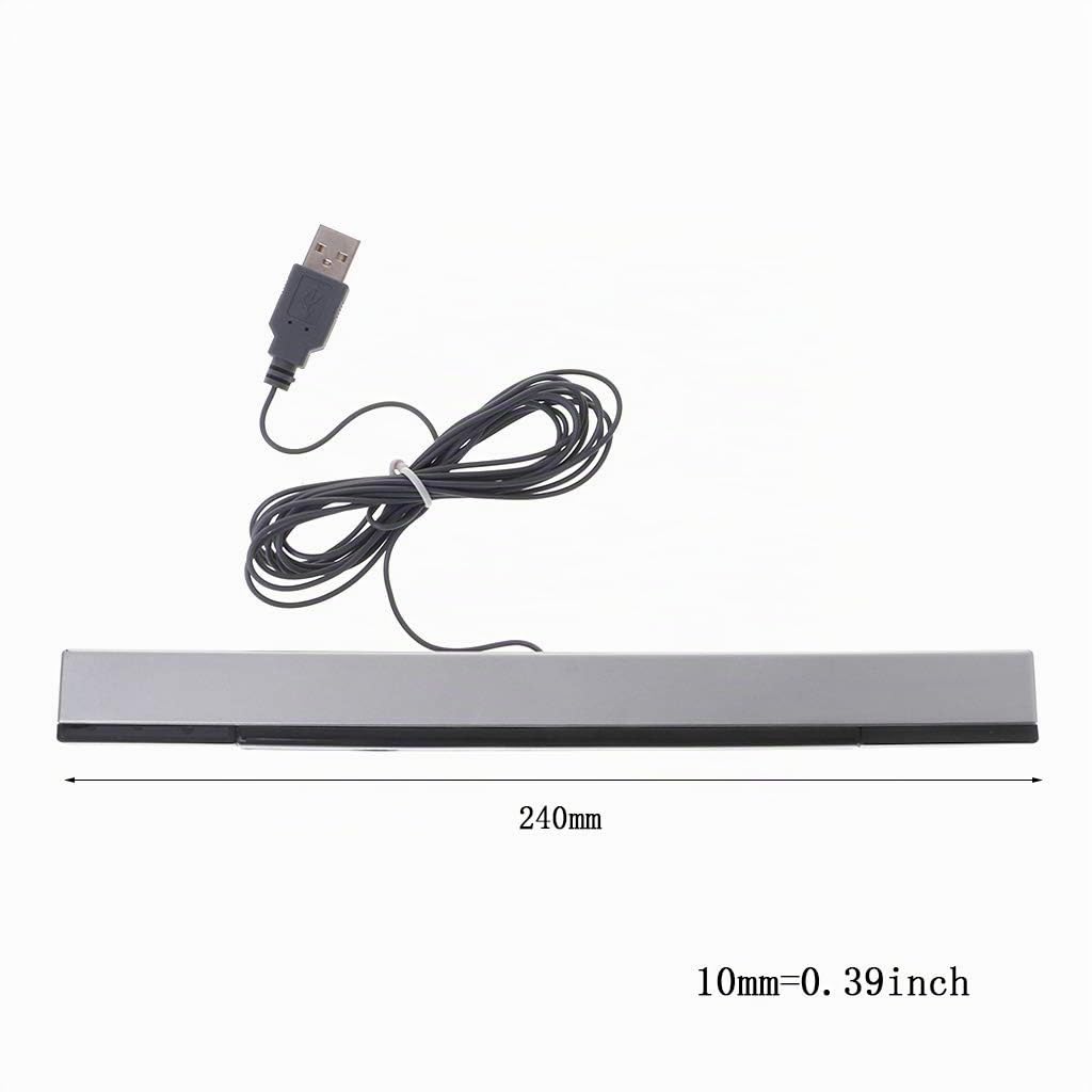 Barre de capteur Wii, barre de capteur USB pour console Wii, capteur de signal infrarouge filaire de rechange IR Ray Sensor Bar