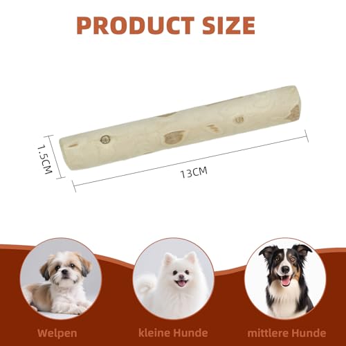 KLINNA 2 Stück Hunde Kaffeeholz Kauknochen | Holzknochen als Hundespielzeug für Natürliche Zahnpflege & Beschäftigung | Robustes Kauholz für Welpen und Kleine Hunde, Kaffeeholz für Kauholz
