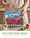 IDEATECH 20Pack Reusable Bags Dishwasher Safe, Leakproof Reusable Freezer Bags, BPA Free Healthy Food Storage Contaizers Sandwich Snack Baggies for Lunch Travel(8 Gallon 6 Quart 6 Snack,Colored)