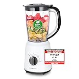 Emerio Standmixer BL-124816, BPA frei, Crush Ice Funktion, 1.5l Behälter, 2 Geschwindigkeiten + Pulse Funktion, Messereinheit aus Edelstahl, Sicherheitsschalter, geschirrspülgeeignet, 500 Watt