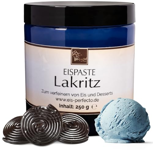 Lakritz Eispaste für selbstgemachtes aromatisches Eis │ MEGA GESCHMACK │ Auch super lecker in Desserts, Toppings, Kuchen und vielem mehr │ Inhalt 250 g