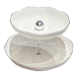 * 【Poignée en perles】:Support de table à dessert avec poignée en perles, chaque couche est sectionnée indépendamment pour vous aider à organiser facilement différents types d'aliments sans les mélanger