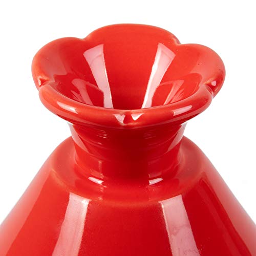 Tagine Moroccan Cast Iron 4 Qt Cooker Pot With Recipe Book, Caribbean One-Pot Tajine Cooking, Enameled Ceramic Lid- 500 F Oven Safe Dish W Large Capacity, Cone Shaped Lid, Cookware Gift #TOP5