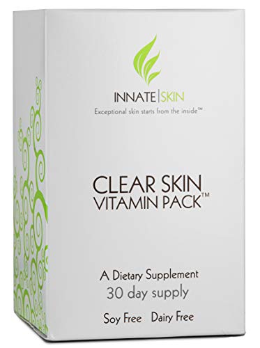 Clear Skin Vitamin Pack Acne Supplement by Innate Skin - 30 Day Supply of Acne Vitamins - Soy Free, Dairy Free Dietary Supplement - Zinc Picolinate Supplement