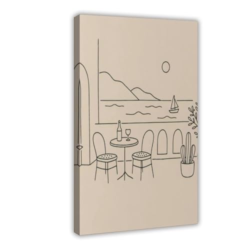 Toile minimaliste balcon méditerranéen pour une ambiance apaisante