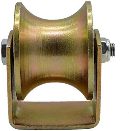 U-Groove Rigid Track Wheel,Sliding Gate Roller with Bracket,Heavy Duty Barn Door Casters,45# Steel Slide Gate Hardware,for Gate Frame,Industrial Machines Carts,Wire Rope Rail (Slot Width 41mm)