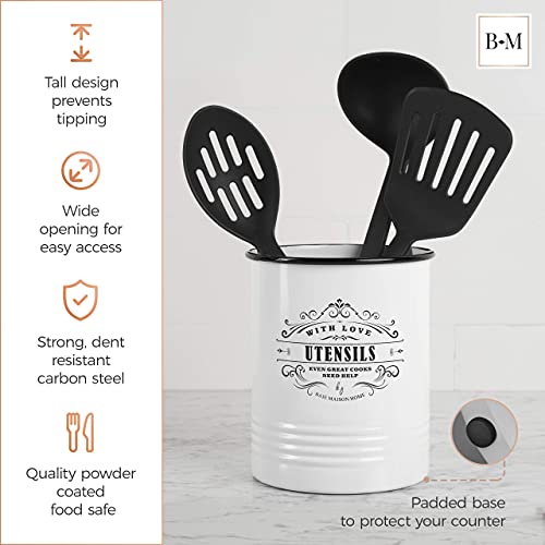 Baie Maison Extra Large Black Farmhouse Bread Box For Kitchen Countertop - With Matching Large Kitchen Canisters Set Of 3 - Coffee Tea Sugar Set. And Matching Kitchen Utensil Holder For Countertop #TOP7