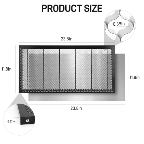 YIBEICO Cama a laser de aço favo de mel para cortador a laser P2, painel de favo de mel a laser de a