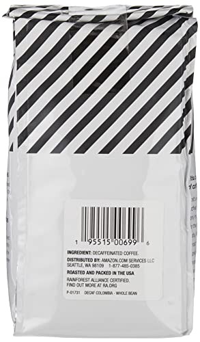 Image of Amazon Fresh Decaf Colombia Whole Bean Coffee, Medium Roast, 12 Ounce