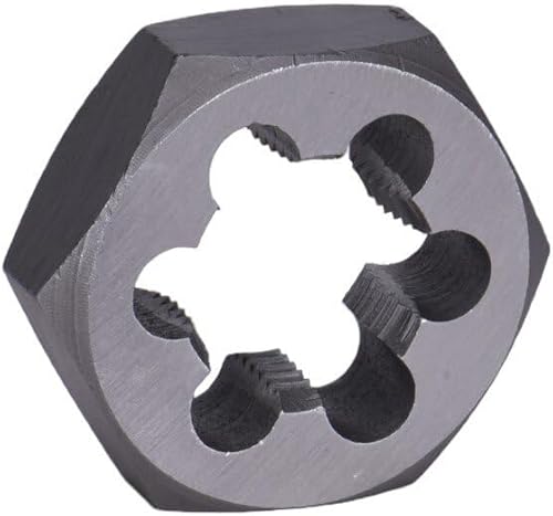 Miniatura 23 de Century Drill & Tool, 98221, 1-14 NF, Troquel hexagonal, Roscas externas de corte de precisión, Acero de aleación de alto carbono