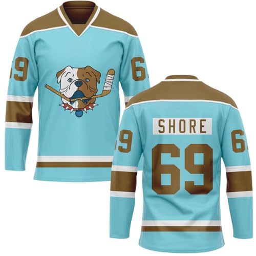 TronX Shoresy 69 Sudbury Blueberry Bulldogs Adult Fan Hockey Jerseys (US, Alpha, Large, Regular, Regular, Blue)