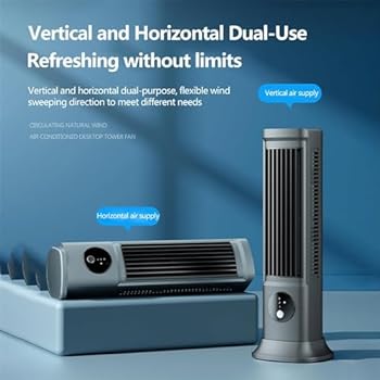 Coolizi Cooling Ace Portable Air Conditioner Fan – Bladeless, 3 Speeds, Rechargeable, Wall-Mountable Personal Cooler (Gray)