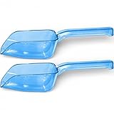 Ice Scoop for Freezer, 2-Count 8 Oz Each, Plastic Ice Scoop for Ice Machine, Small Ice Scoopers for Freezer Bin, Clear Blue