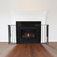 Safetots Multi Panel Fire Surround Range, Black and White Child and Pet Fire Safety, Baby and Toddler Fire Guard, Safety Barrier for Fireplaces, Easy Installation
