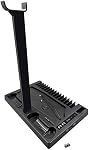 Multi-Function Charging Stand with Cooling Fan for PS5 Disc/Digital Edition/PS5 Controller, Vertical Charger Cooling Storage Stand for PS5 VR Playstation… (Black)