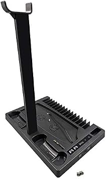 Multi-Function Charging Stand with Cooling Fan for PS5 Disc/Digital Edition/PS5 Controller, Vertical Charger Cooling Storage Stand for Playstation5 (Black)