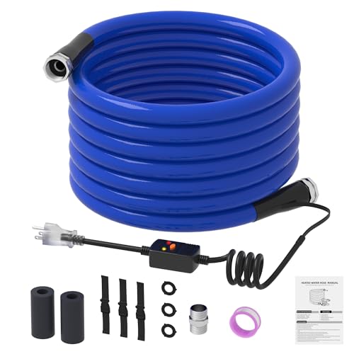 KORVOS 25FT RV Heated Drinking Water Hose, Lead-free,BPA Clean and Safe Heating Water Hose, Heated...