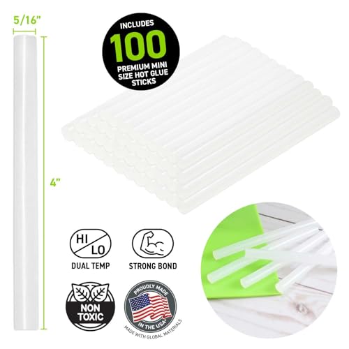 Surebonder DT-100 Mini Size Hot Glue Sticks for Mini Glue Guns 0.27 in. Diameter, 4 in. Length - All Purpose, All Temperature - Great for DIY, Arts, and Crafting - 100 Pack, Clear - Image 3