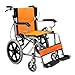 CANDYANA Fauteuils roulants Pliant en Aluminium léger en Fauteuil Roulant Chariot Scooter autopropulsée Confortable Fauteuil Roulant Portable,Orange