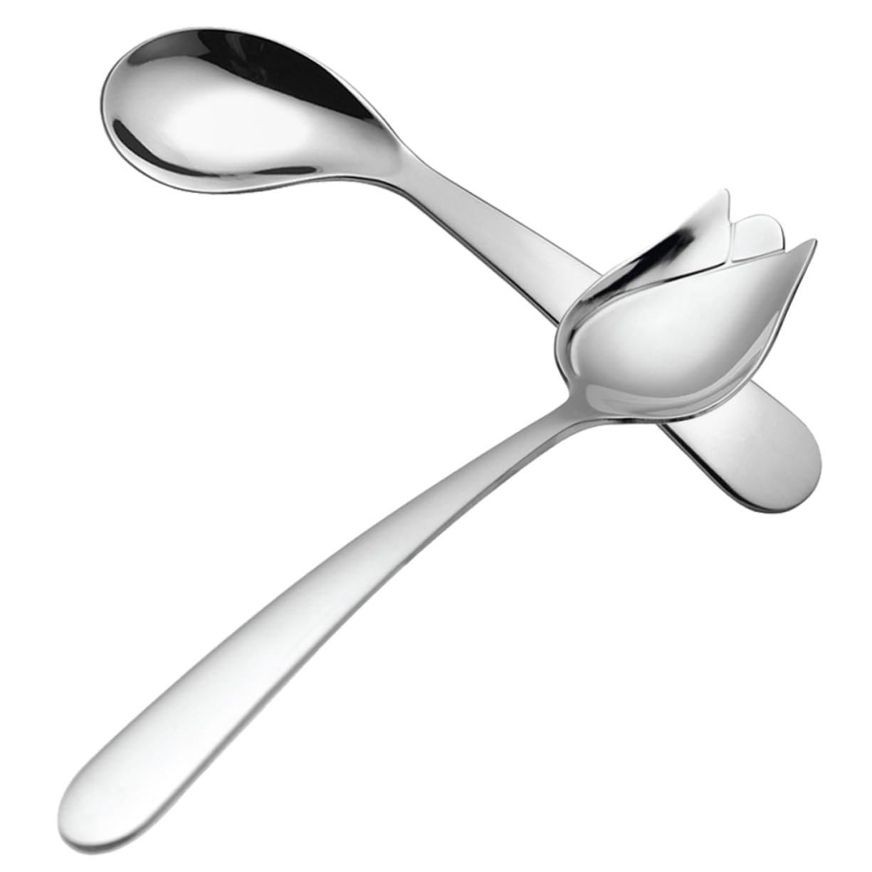 5 Series Codo Cuchara Tenedor Cucharón Cubiertos Para Discapacitados Para Adultos Anciano Forma Discapacidad Largo Pequeño Fácil Acero Inoxidable Plata 2 Piezas X 5