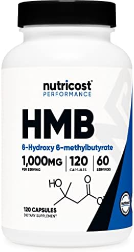 Nutricost HMB (Beta-Hydroxy Beta-Methylbutyrate) 1000mg (120 Capsules) - 500mg Per Capsule, 60 Servings - Gluten Free and Non-GMO