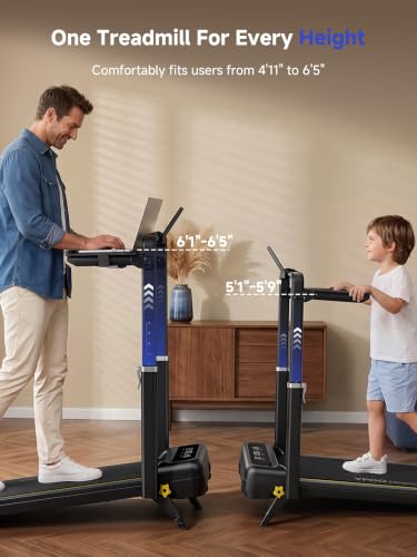 Image of YPOO Walking Pad with Handle Bar 13% Incline 300 LBS,Under Desk Treadmill