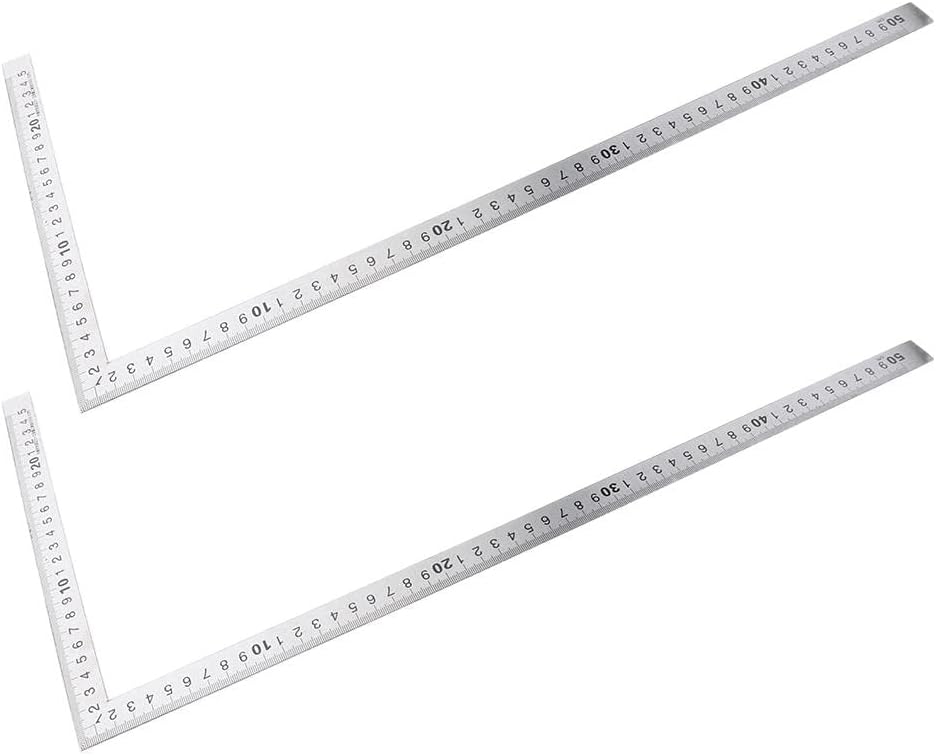 CALANDIS™ 2 Pieces L-Square Stainless Steel Measure Ruler Engineer Carpenter Woodwork | Measuring Tapes & Rulers | Measuring & Layout Tools | Tools