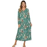 Gdxynsmny Oil Painting Style Floral SleepShirts for Women Wrinkle Resistant Pleated Nightgown Oversized Nightgowns for Evening Relaxation