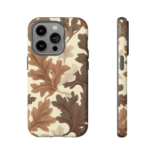 Coque rigide mate anti-choc iPhone 14 Pro feuille de chêne